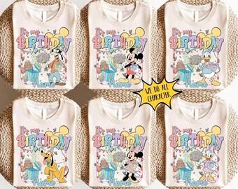 Personalized Disneyland It's My Birthday Balloon Shirt, Custom Disneyland Characters Birthday Present Tee, Disneyland Birthday Family Trip