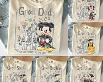 Personalized Disneyland Graduation From The Tassel To The Castle Shirt, Mickey & Friends Graduation Tee, Disneyland Grad Squad Family Shirt