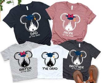 Personalized Disneyland Graduation Shirts, Class of 2026 Disneyland Family Matching Shirts, Disneyland Grad Squad, Disneyworld Family Shirts