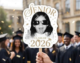 Senior 2026 Graduated Fan, Personalized Vintage Childhood Picture Hand Fan, Custom Graduated Photo Fan, Congrats Grad Fans Class Of 2026