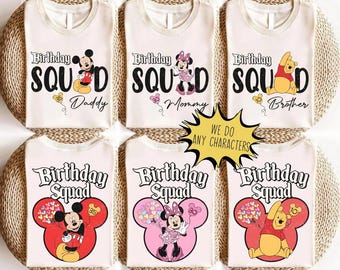 Custom Disneyland All Character Birthday Shirt, Disneyland Birthday Squad Shirt, Birthday Girl Birthday Boy Shirt, Magic Kingdom Tee