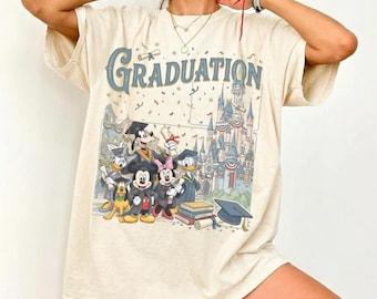 Retro Disneylandland Mickey & Friends Graduate From The Tassel To The Castle Shirt, Disneylandland Castle Graduation, Graduation 2026 Squad