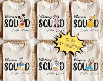 Retro Disneyland All Character Birthday Shirt, Disneyland Birthday Squad Shirt, Birthday Girl Birthday Boy Shirt, Magic Kingdom Birthday Tee