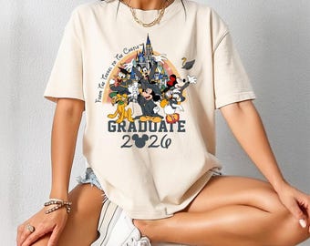 Graduate Mickey and Co Shirt, Disneyland Grad Trip Shirt, Disneyland Graduate Mickey 2026 Tee, From the Tassel to the Castle Shirt