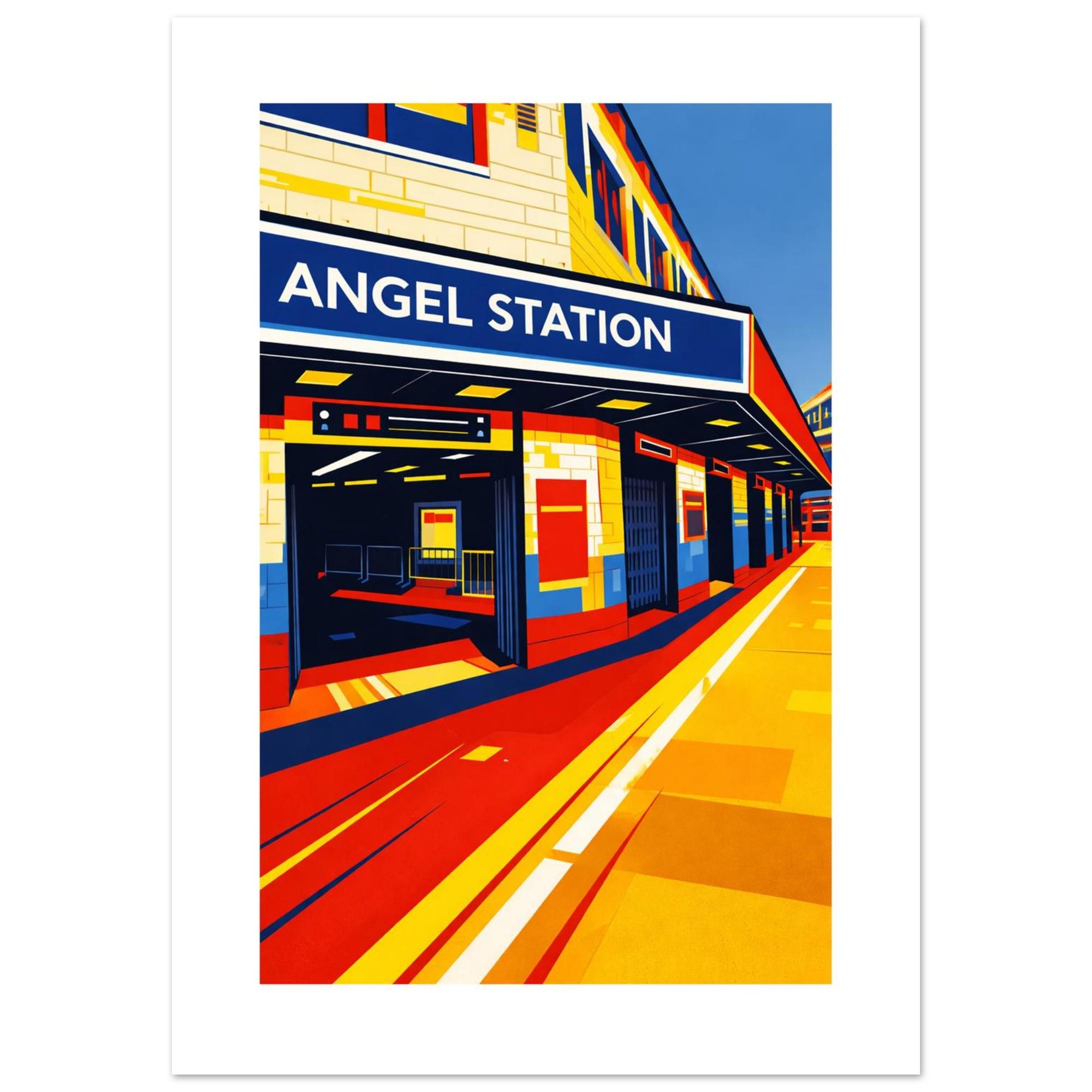 Angel Station - Pop Art London Underground Print – Bold & Colorful ...