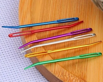 Agujas de tapicería con punta curvada, de ojo grande, para coser hilo, tejer, hacer ganchillo y telar (2/8 unidades)