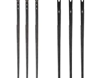 Juego de 5 agujas de coser de acero de doble orificio para cuero – Kit de herramientas para manualidades con cuero (56 mm)