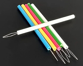 Juego de enhebrador de agujas de plástico: kit de 5 piezas para costura, abalorios y manualidades