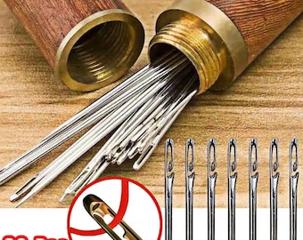 30 agujas de coser autoenhebrables/agujas de puntada invisible para personas mayores