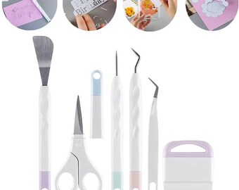 Juego de 6 herramientas para deshierbar vinilo, accesorios para Cricut Silhouette, kit de herramientas manuales para scrapbooking y manualidades.