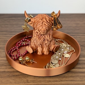 Schattig sieradenbakje Schotse hooglanders | Scottish Coo Ring Holder Organizer | Dierensieraad voor nachtkastje | Slaapkamerdecoratie | Cadeau voor haar afbeelding 7