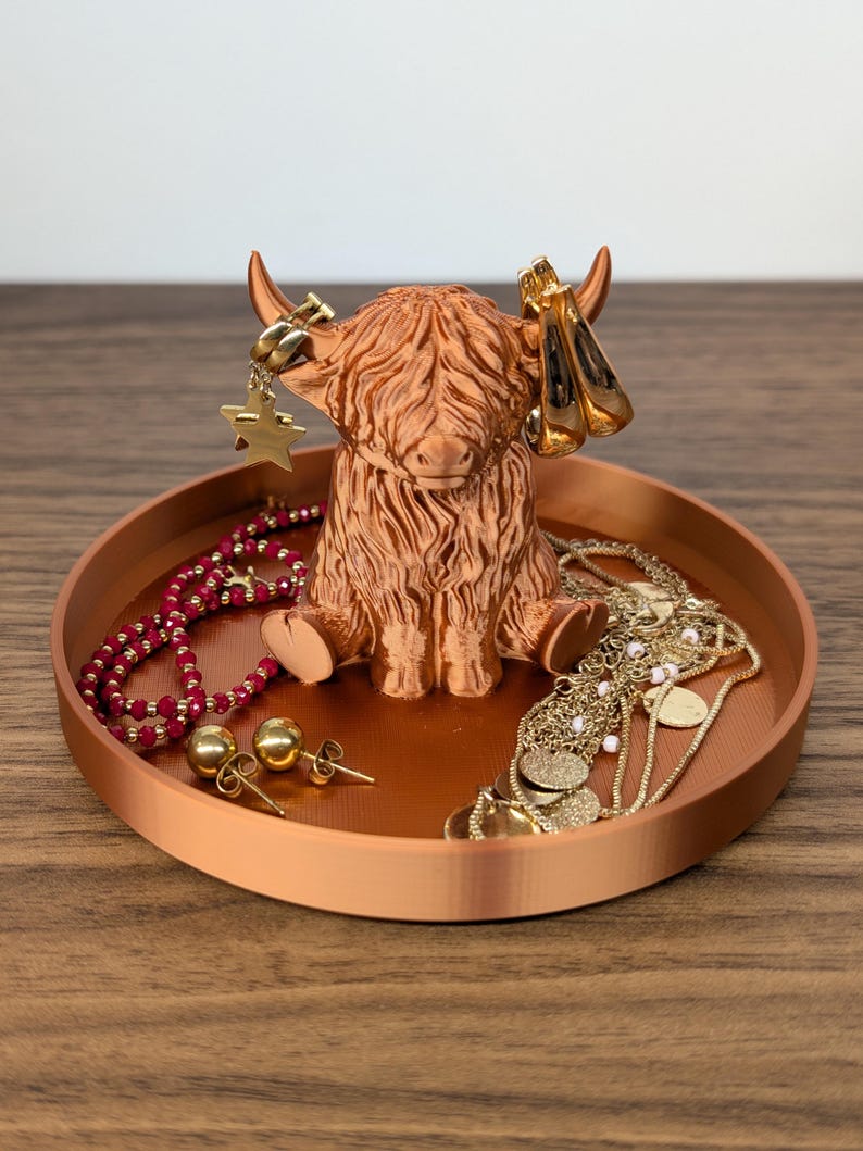 Schattig sieradenbakje Schotse hooglanders | Scottish Coo Ring Holder Organizer | Dierensieraad voor nachtkastje | Slaapkamerdecoratie | Cadeau voor haar afbeelding 7