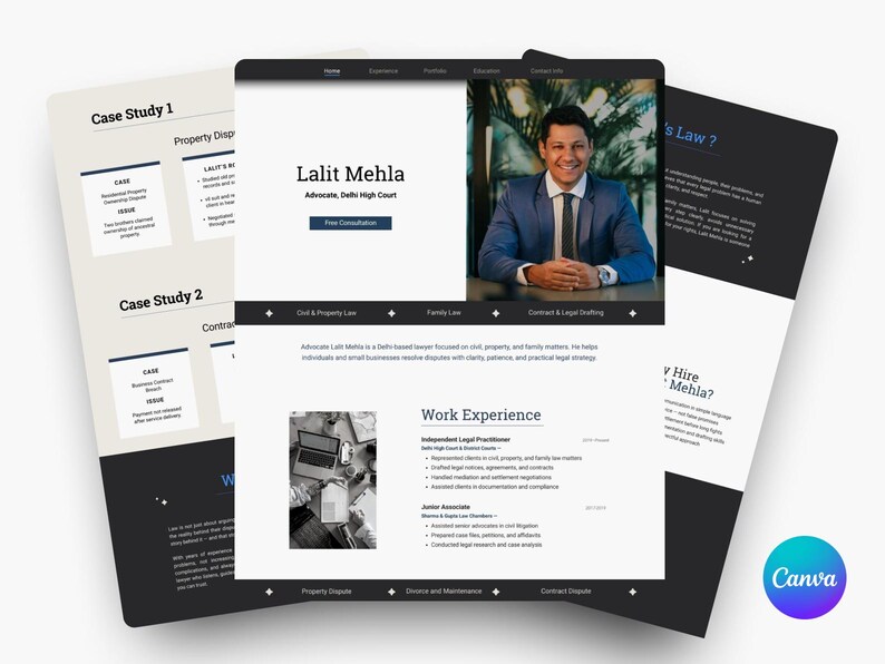 Buy Advocate Portfolio Website Template Online in India - Etsy