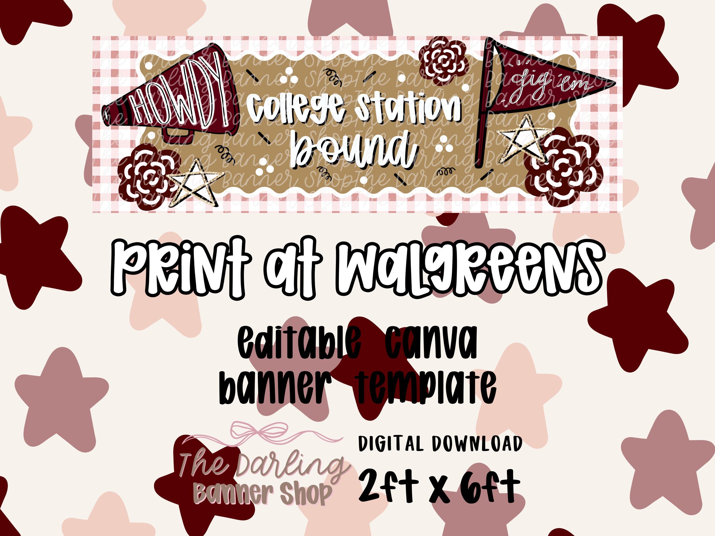 Send Off Program Banner College Send off Banner Template 2x6 Print at Walgreens, Aggieland ...