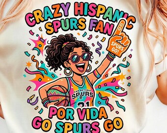 Hispanic Spurs Fan PNG, Retro Fiesta Basketball Design, San Antonio Basketball Fan Sublimation, Fiesta Style Shirt PNG