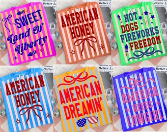 Patriotic Coquette Bow Png | 4th of July USA Stripes | Est 1776 American Girl Design | Preppy Patriotic Sublimation
