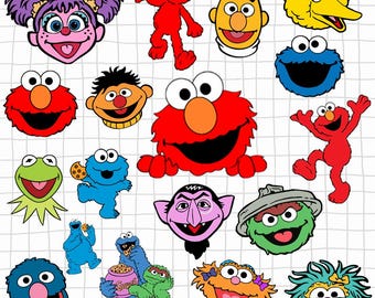 Street Monsters Characters  SVG Bundle | Elmo faces | Clipart Elmo and friends | Instant Download SVG Clipart Birthday Cricut Digital