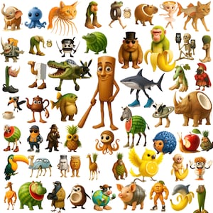 Italian Brainrot PNG | Funny Meme Characters Bundle | Tralalero, Bombardino, Rhino Toasterino