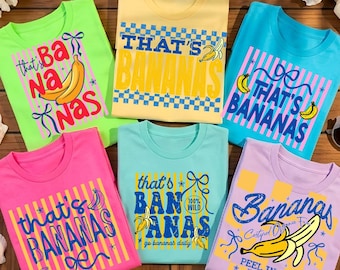 That’s Bananas PNG Bundle | Funny Banana Clipart | Trendy Summer Fruit PNG | Cute Banana Design | Sublimation T-Shirt Graphic