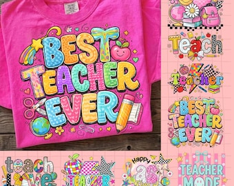 Teacher PNG Bundle,Boho Teacher Designs ,Teacher Appreciation PNG,Back to School Sublimation ,Rainbow Teacher Shirt Design,Digital Download