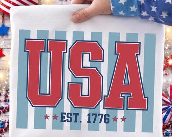 Retro America Png | Vintage USA Flag Design | Patriotic 1776 Shirt Graphic | 4th of July Sublimation Download
