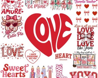 Valentine PNG Mega Bundle | Valentines Day Designs for Teacher, Christian, Family & Kids