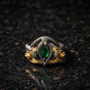 925 sterlingsilverring av Barahir, Aragorn-ormring, smycken inspirerade av Sagan om ringen, hög gåva för LOTR-fans