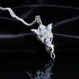 Collier Princesse Des Elfes – Le Seigneur Des Anneaux, Argenté, Ailes D'anges, Inox