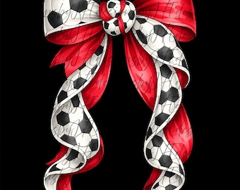 Fiocco da calcio ad acquerello PNG, design fiocco da mamma calciatrice, clipart sportive, sfondo trasparente