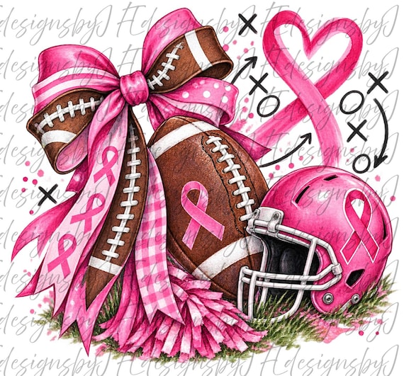 Pink Football Breast Cancer Awareness PNG