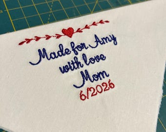 Custom Embroidered Quilt Label | Personalized Quilting Tag, Memory Keepsake