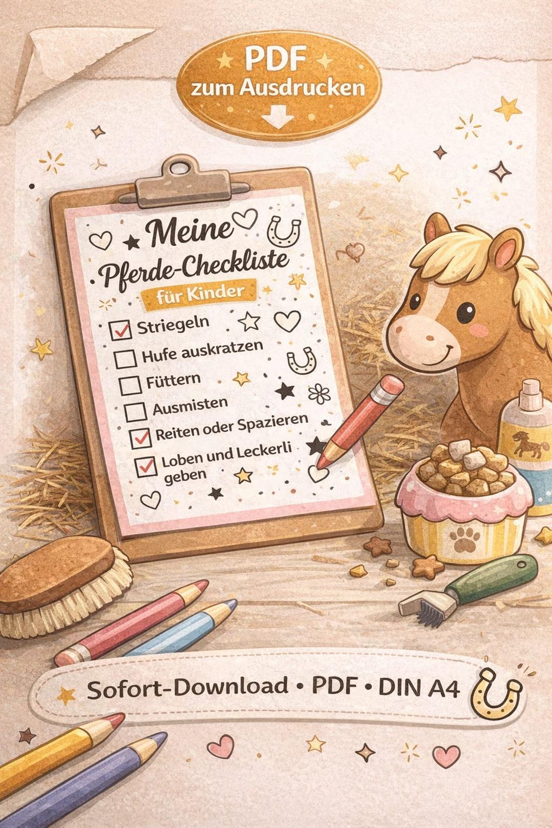 Horse Checklist for Children – Stable & Horse Care Checklist ...