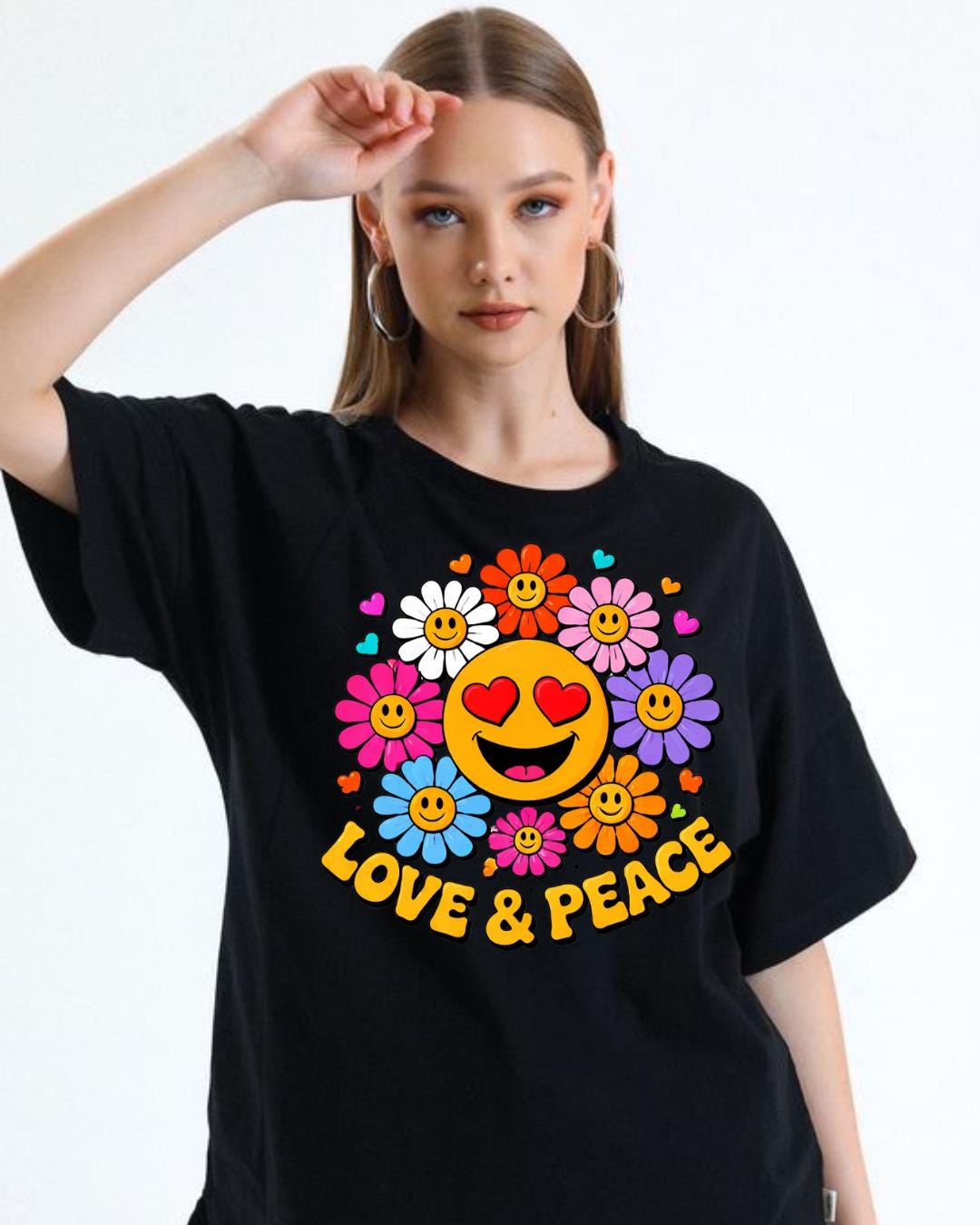 Hippie Groovy Retro PNG SVG Bundle | Peace Love Flower Power | Positive ...