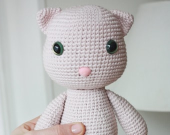 Amigurumi Crochet Kitty Toy Tutorial, Printable PDF Cat PATTERN, in English, Instant Download
