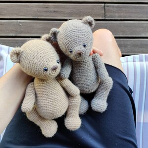 Fully Jointed Articulated Crochet Teddy Bear Toy PATTERN, Instant Download, Printable PDF, In English