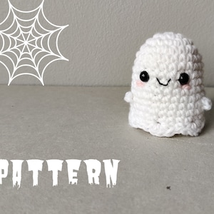 Patrón de amigurumi de fantasma de Halloween a crochet, patrón escrito con enlaces a videos, descarga instantánea, en inglés