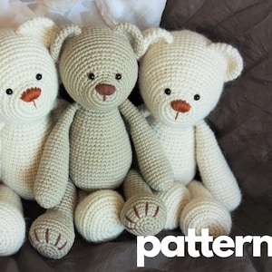 Classical Teddy Bear Pattern, Lucas Amigurumi Toy (PDF Pattern), Written Pattern With Photos and Video Links, Instant Download, In English
