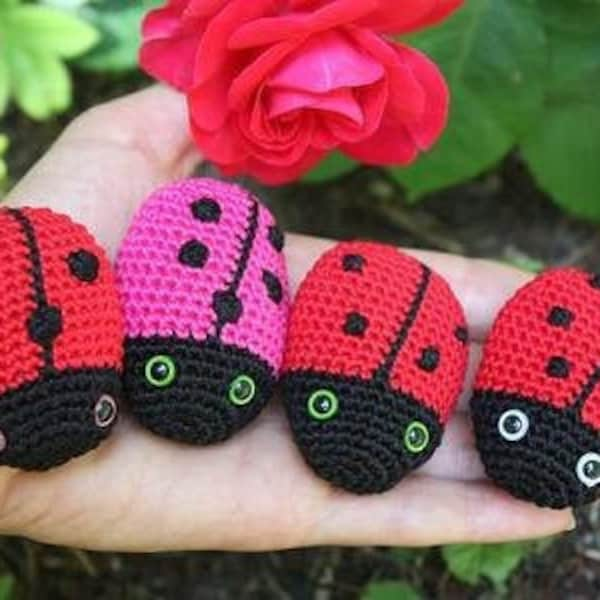 PATTERN Crochet Ladybug, Amigurumi Crochet Ladybird, Small Crochet Toy Tutorial, Seamless, PDF Printable and Video Tutorial