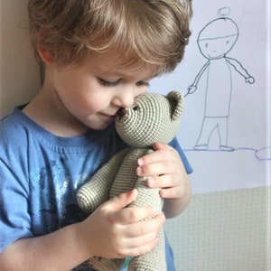 boy with a handmade teddy bear