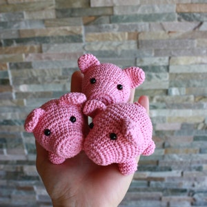 Easy Amigurumi Pig PATTERN, Small Crochet Piglet, Piggy Toy PDF Tutorial, in English, Instant Download, Printable, Video Tutorial image 1