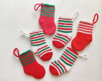 Crochet Stocking PATTERN, Mini Socks, Small Christmas Garland or Gifts, Digital Download, Printable PDF Tutorial, Video Tutorial, in English