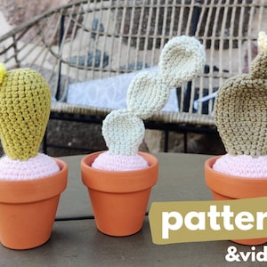 Crochet PATTERN: Cactus Amigurumi Bundle | PDF Cacti Pattern | Crochet Plant | Instant Download | In English | Includes Videos