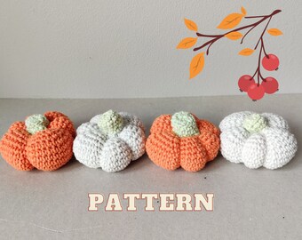 Crochet Pumpkin Pattern, Amigurumi Toy & Table Decor (PDF Pattern), Instant Download, In English