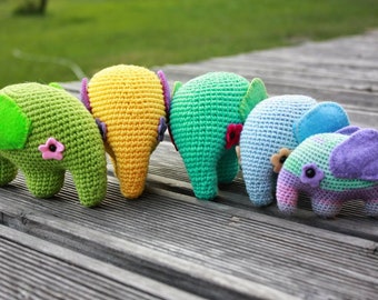 Elephant Amigurumi Crochet Animal Toy Tutorial, Seamless, Pillow-like, Printable PDF, Instant Download, In English