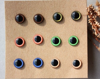 6 Pairs 10mm Hand Painted Safety Eyes, for Amigurumi Toys, Handmade Dolls and Toys