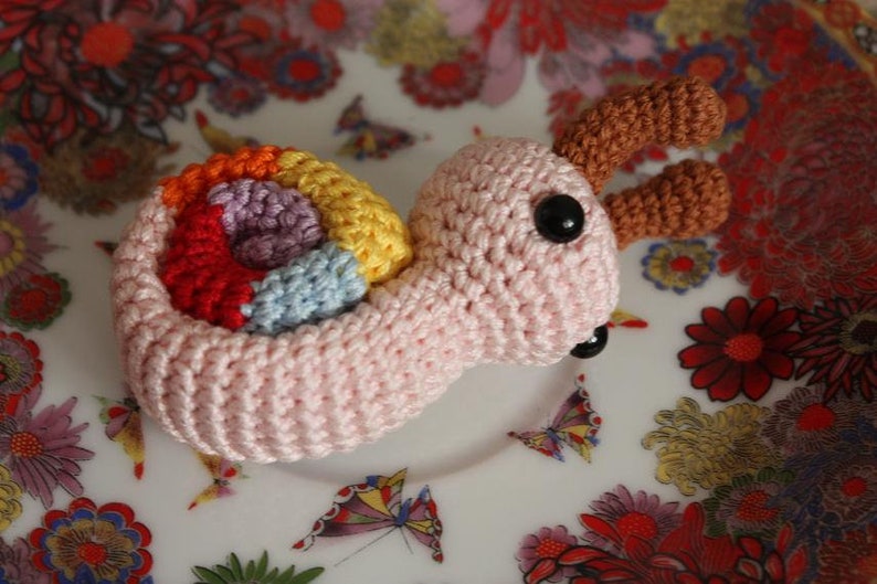 Fun Snail PATTERN, Colorful Crochet Toy, Amigurumi Tutorial, Printable PDF, In English, in French, Printable image 9