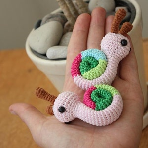 Fun Snail PATTERN, Colorful Crochet Toy, Amigurumi Tutorial, Printable PDF, In English, in French, Printable image 10