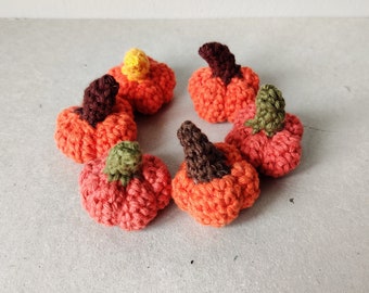 Easy Crochet PATTERN, Mini Halloween Pumpkin Decorations, Crochet Vegetables, Instant Download, In English, Video Tutorial, Written Pattern