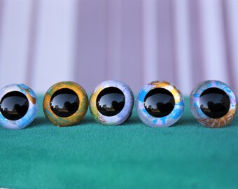 15mm, 5 pairs, Hand Painted Toy and Doll Eyes, Unique Set, for Amigurumi, Plushes etc.