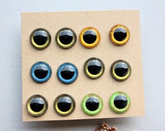 6 Pairs of 15mm Hand Painted Safety Eyes for Amigurumi Toys, Stuffed Animals, Handmade Dolls